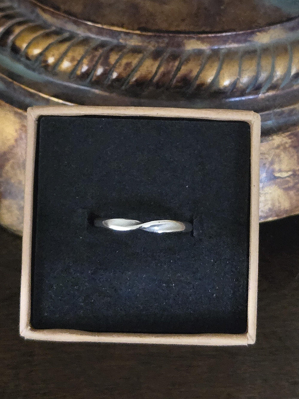 Delicate Twisted Band Sterling Silver Ring Women's Size 7